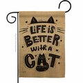 Patio Trasero Better with a Cat Animals 13 x 18.5 in. Double-Sided Decorative Vertical Garden Flags for PA3891087